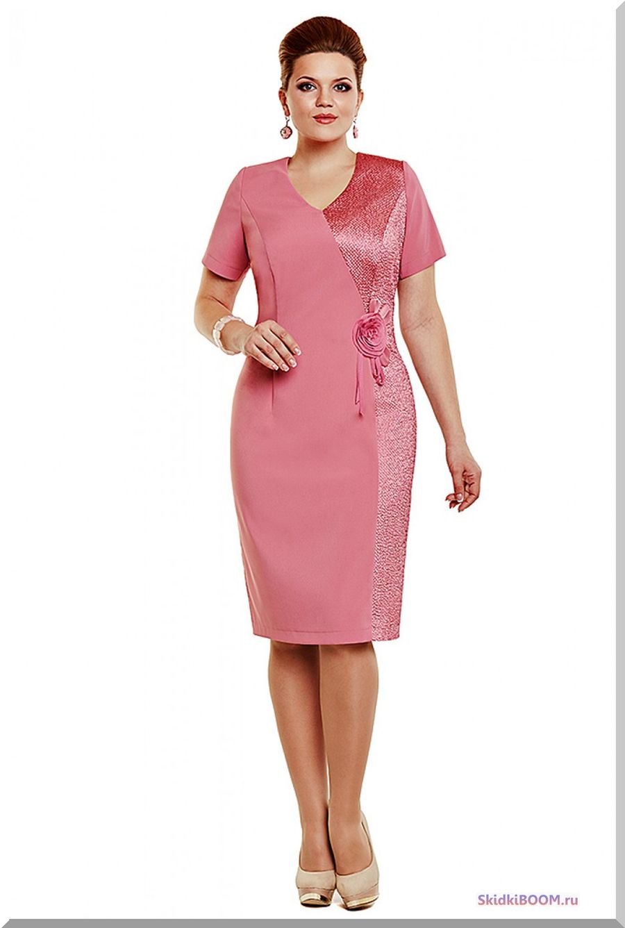 Модные платья для женщин после 50 лет - розовое